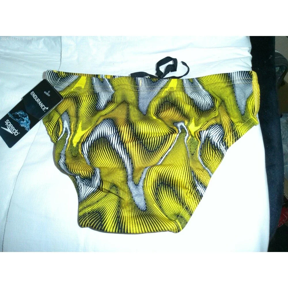 Speedo Men's Swim Brief Size 28 Purpose Brief Team Gold NIB Endurance+